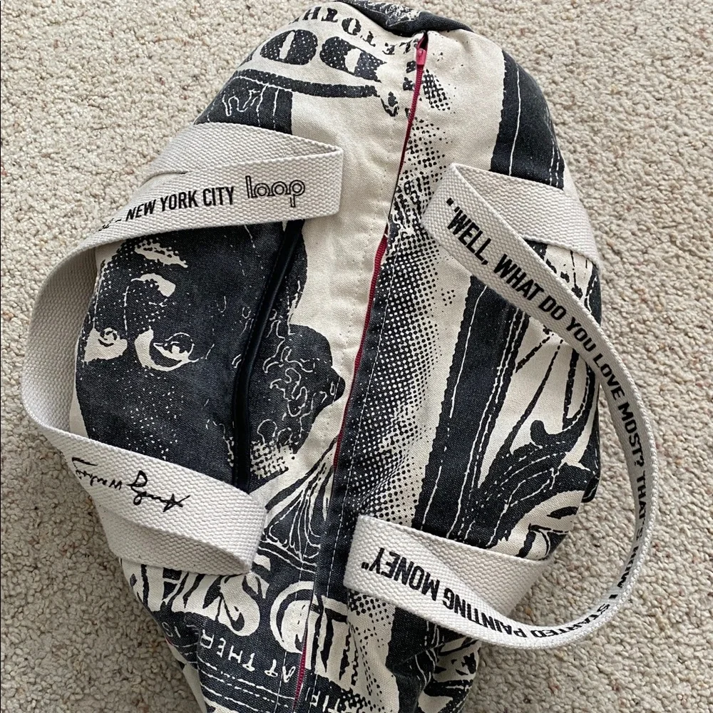 Andy Warhol Dollar Bill Duffel. White straps. - Picture 6 of 15